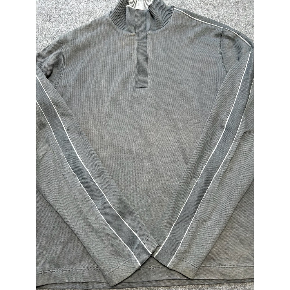 Hugo‎ Boss Sweater Mens Medium Quarter Snap Pullover Stripe Regular Fit